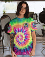 Peace Yall Tie Dye Frog Groovy Hippie Graphic for Women AOP Shirts _2_ O8qWd