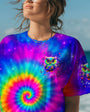 Peaceful Mind Watchful Eyes Owl Colorful Free Spirit Tie Dye Design AOP Shirts _15_ Crv4Y