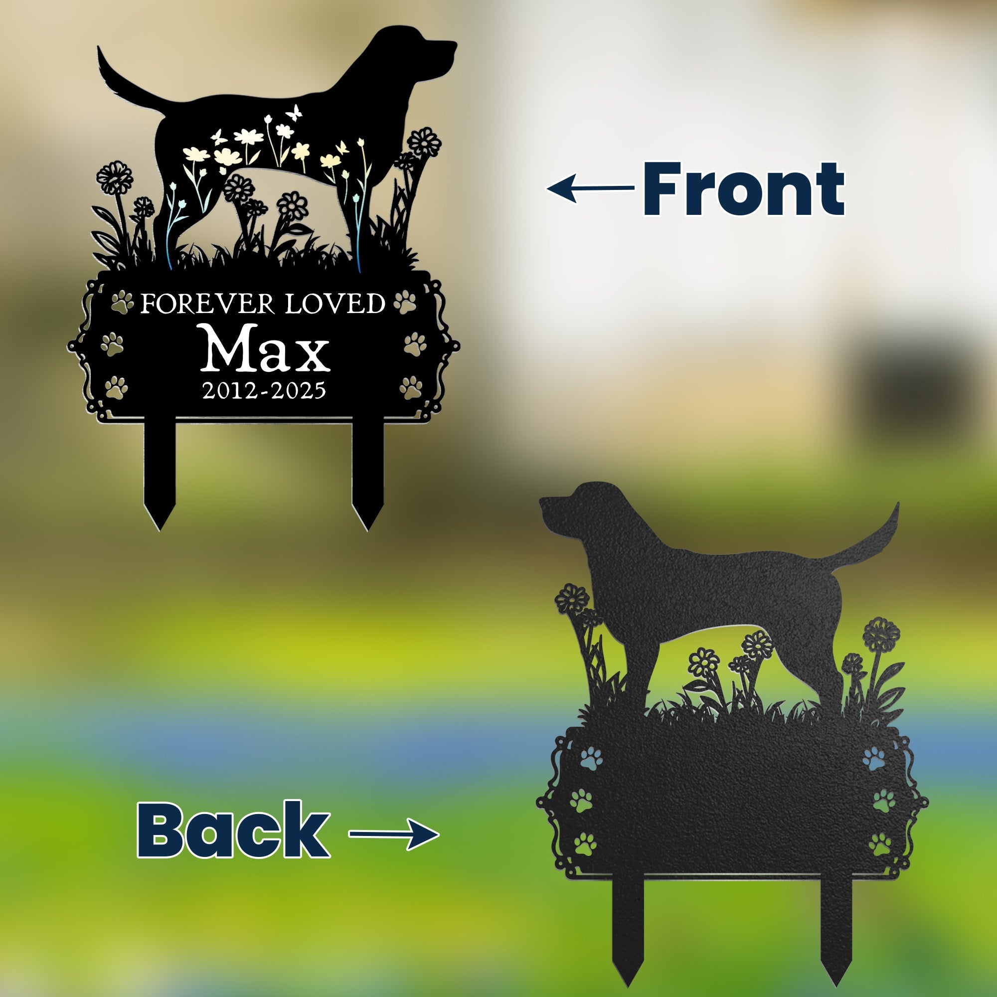 Pet Lover Gift Dog Garden Metal Stake Personalized Garden Stake_2