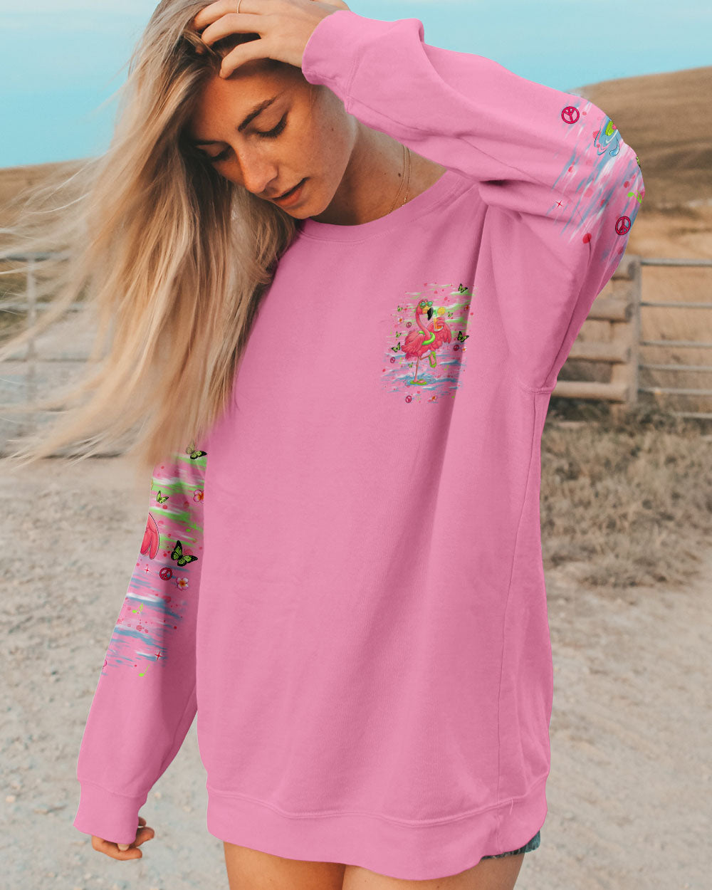 Pretty in Pink Flamingo Ready to Drink Vibrant Summer Tee for Women AOP Shirts _9_ K3OFx