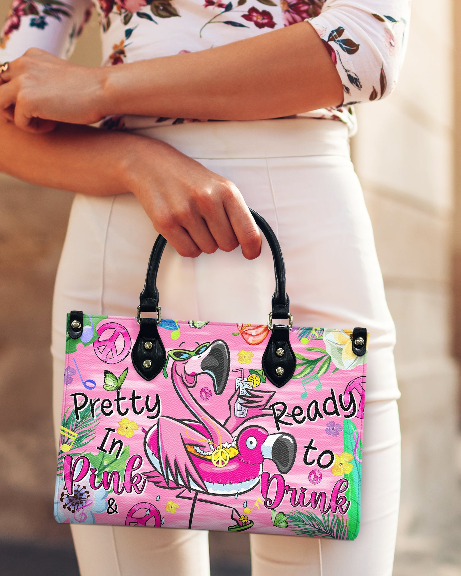 Pretty in Pink _26 Ready to Drink Flamingo Hippie Leather Bag Gift for Women _10_ DqNmn