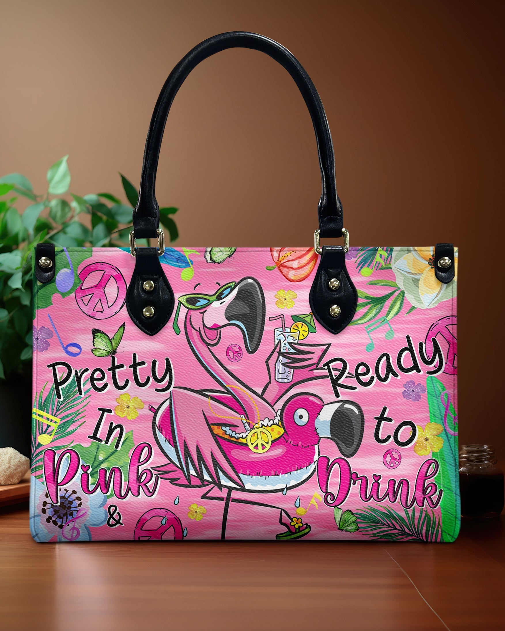 Pretty in Pink _26 Ready to Drink Flamingo Hippie Leather Bag Gift for Women _1_ PLE7R