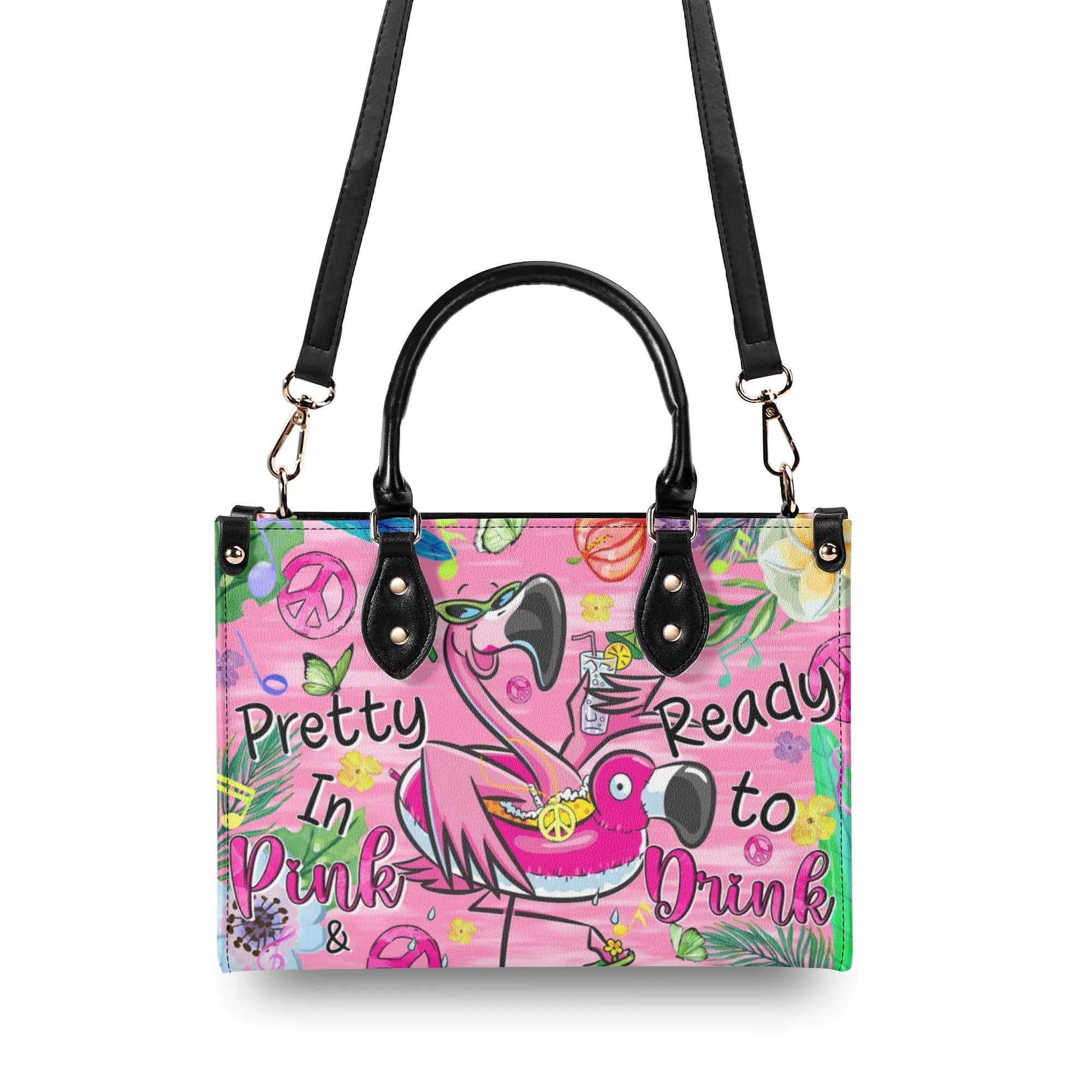 Pretty in Pink _26 Ready to Drink Flamingo Hippie Leather Bag Gift for Women _3_ e1MdS