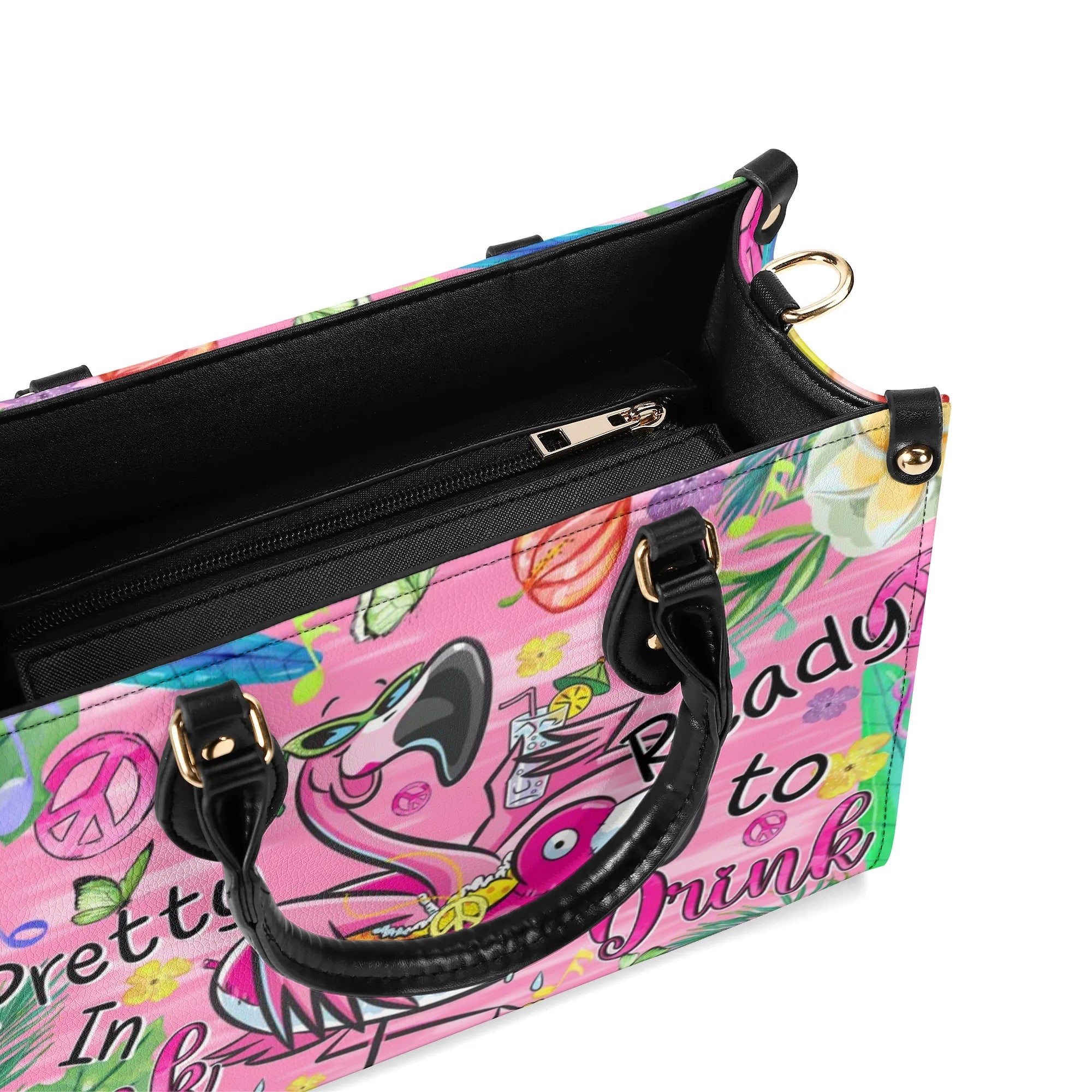 Pretty in Pink _26 Ready to Drink Flamingo Hippie Leather Bag Gift for Women _6_ mpV5B