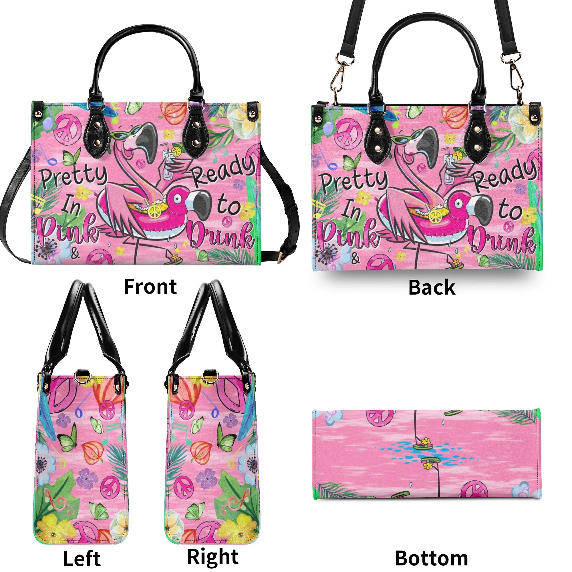 Pretty in Pink _26 Ready to Drink Flamingo Hippie Leather Bag Gift for Women _8_ yn4mA
