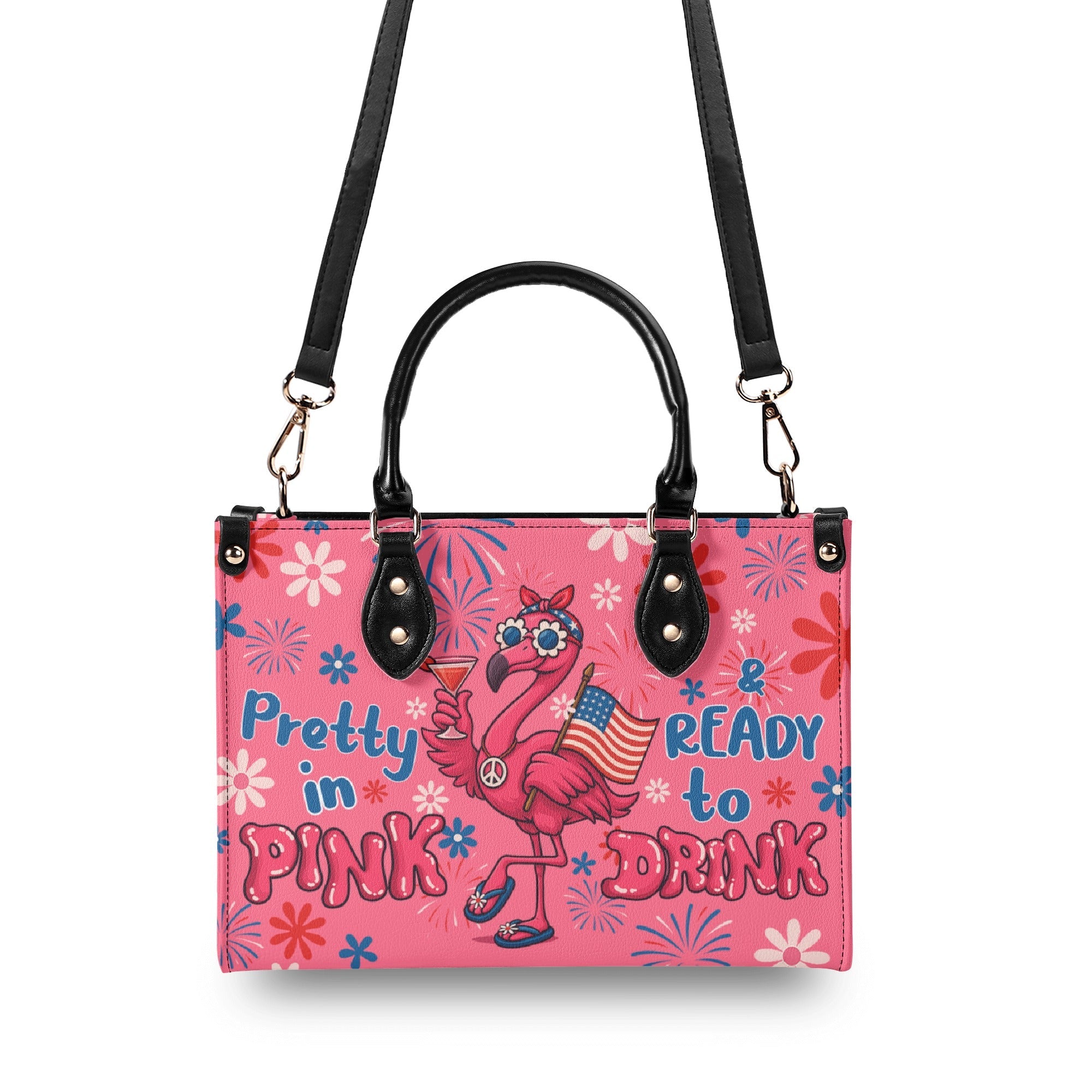 Pretty in Pink _26 Ready to Drink Flamingo Patriot Drink Cocktail Leather Bag _3_ ZbDKr