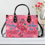 Pretty in Pink _26 Ready to Drink Flamingo Patriot Drink Cocktail Leather Bag _4_ bC1Eu