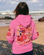 Pretty in Pink _26 Ready to Drink Flamingo with Wine Graphic for Women AOP Shirts _2_ POIVa
