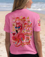 Pretty in Pink _26 Ready to Drink Flamingo with Wine Graphic for Women AOP Shirts _6_ 2jaFv