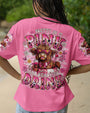 Pretty in Pink and Ready to Drink Funny Cow Retro Vibes with Pink Bowtie _26 Glasses AOP Shirts _14_ HZYAk