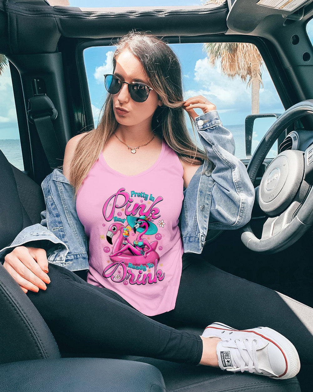 Pretty in Pink and Ready to Drink Funny Flamingo Cocktail Tropical AOP Shirts _11_ 3WHS1
