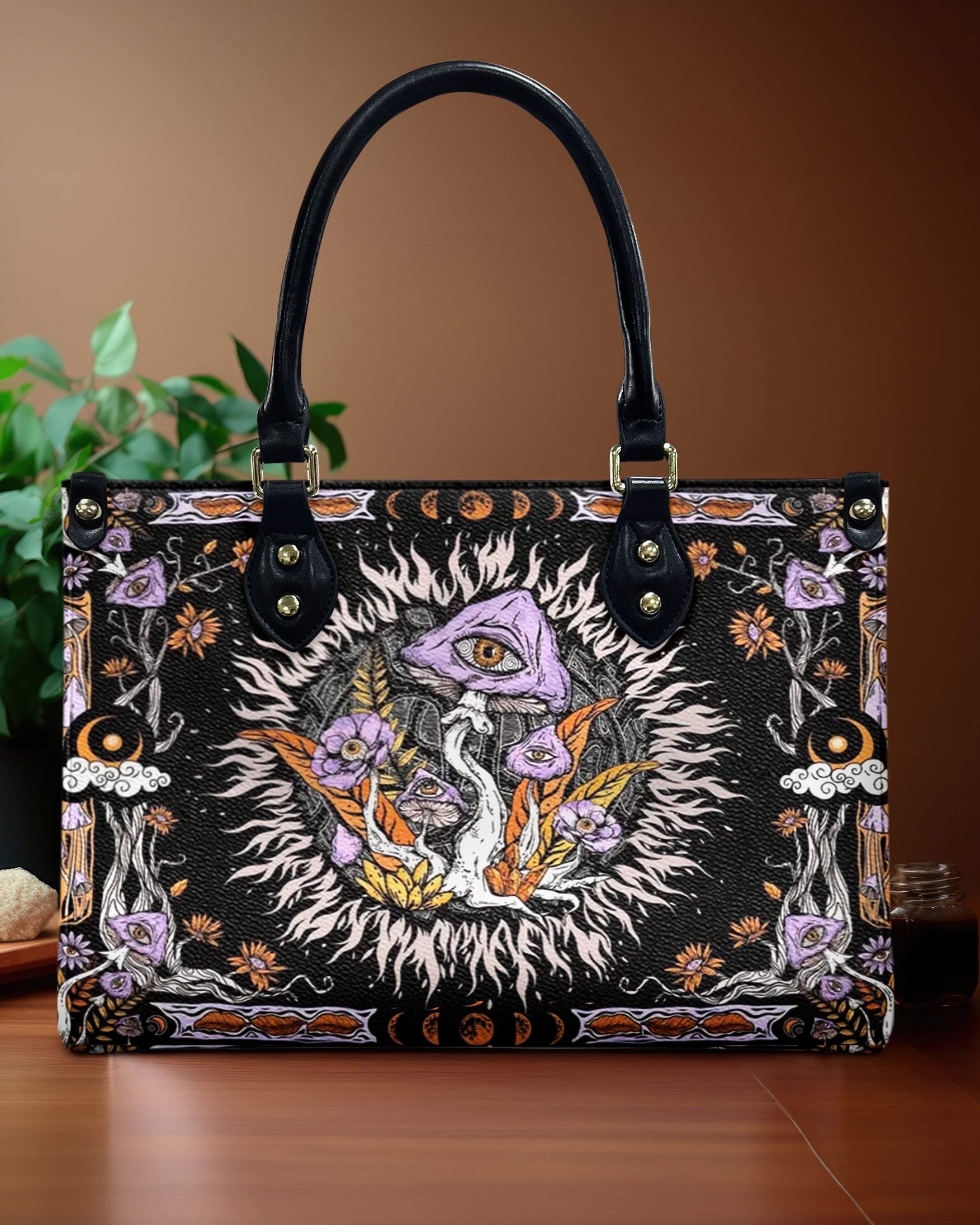 Psychedelic Mushroom with Eyes Hippie Leather Bag Gift for Women _1_ oTxaG
