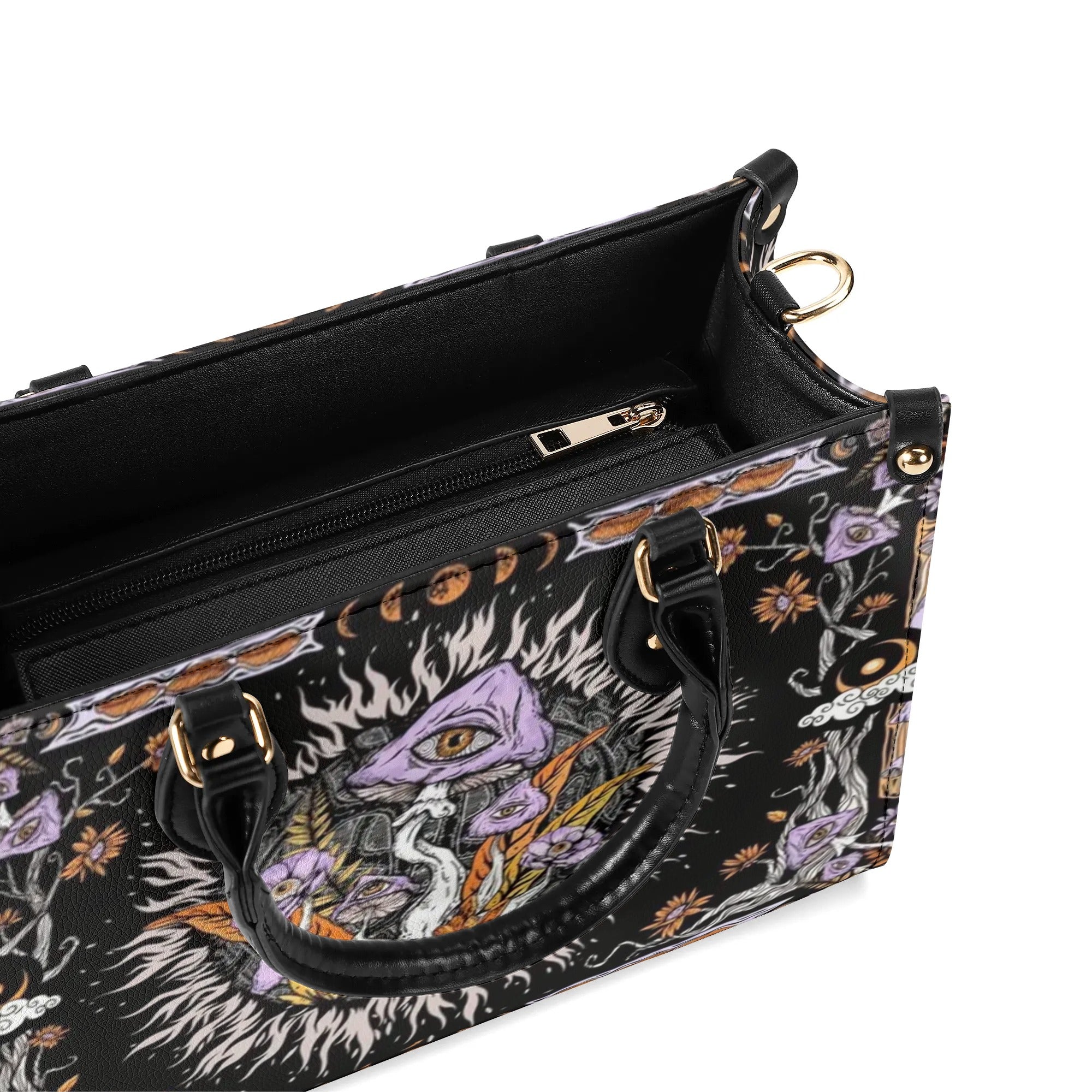 Psychedelic Mushroom with Eyes Hippie Leather Bag Gift for Women _7_ mhSJS