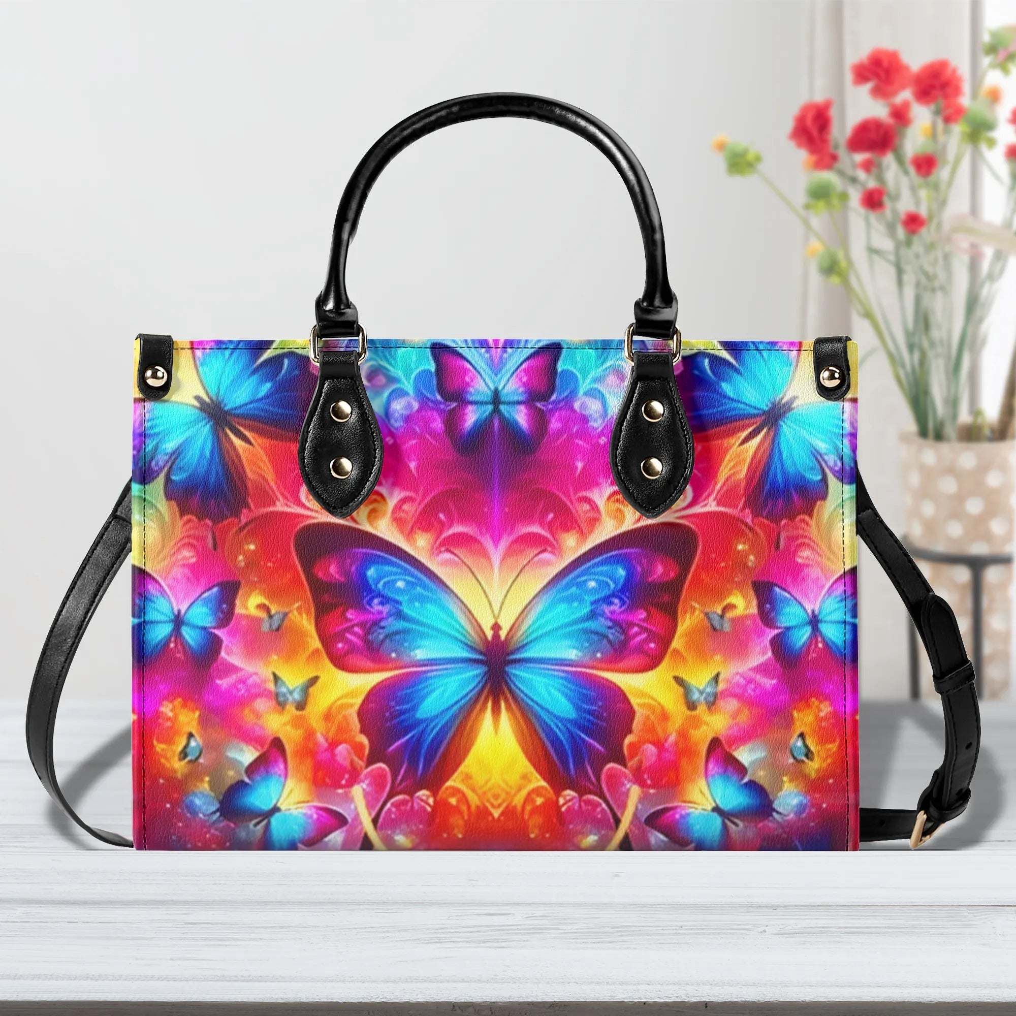 Rainbow Butterfly Fantasy Hippie Leather Bag Gift for Women _2_ IHyrW