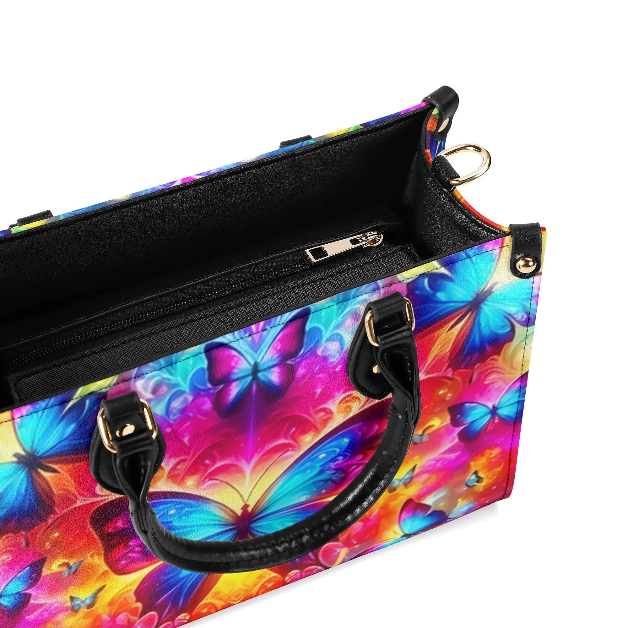 Rainbow Butterfly Fantasy Hippie Leather Bag Gift for Women _6_ gcsOI