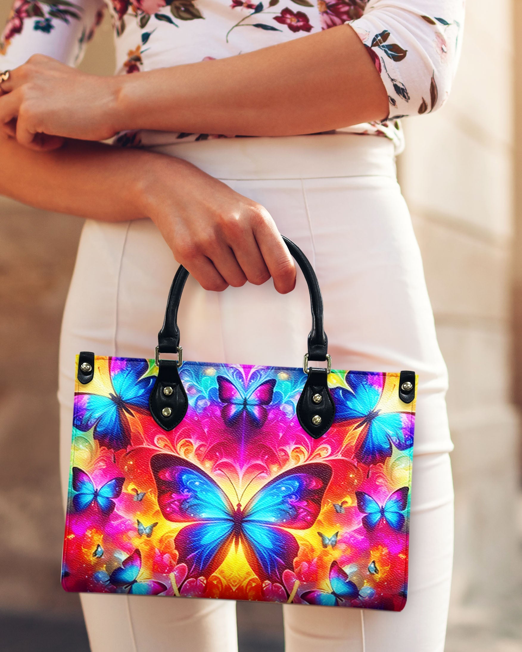 Rainbow Butterfly Fantasy Hippie Leather Bag Gift for Women _9_ UdWG7