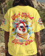 Rebel Chicken Funny Flower Crowned Hen with Sunglasses AOP Shirts _1_ XYR0a