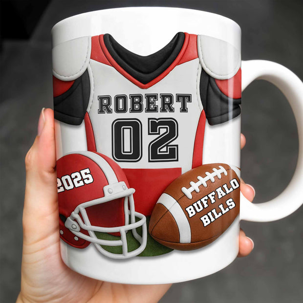 Football Team Pride - Personalized Accent Mug - Gift For Football Fans