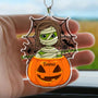 Scary Monster Kid In The Pumpkin Halloween Gift Personalized Car Ornament_3