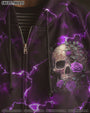 She Whispered Back I Am the Storm Purple Lightning Skull and Rose Graphic AOP Shirts _9_ XTLZw
