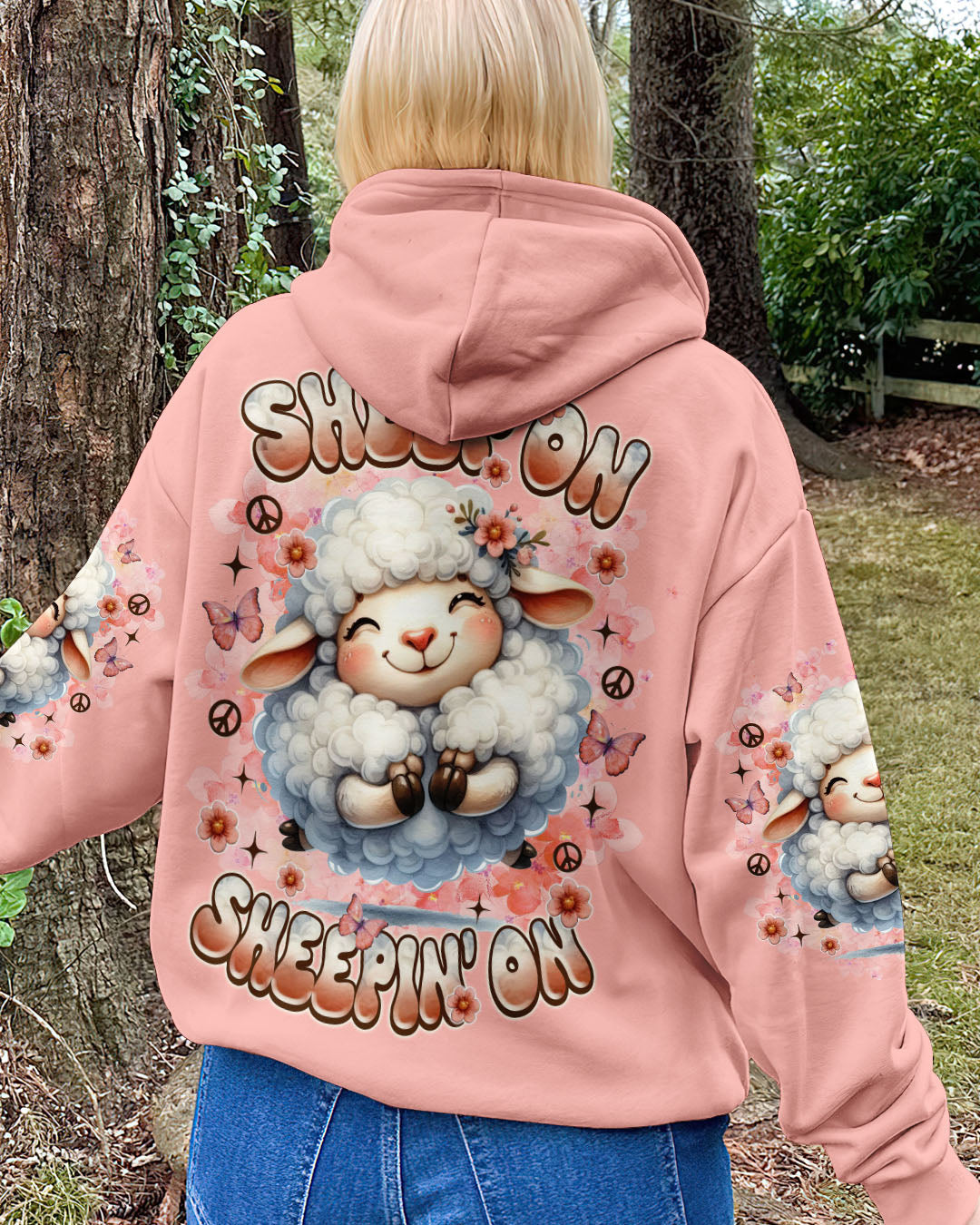 Sheep On Sheeping On Cute Sheep Design with Peace Sign _26 Floral Details AOP Shirts _10_ yyAGJ