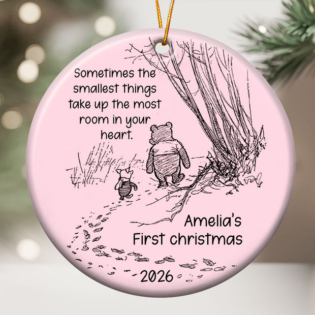 Smallest Things Baby First Christmas - Personalized Acrylic Ornament