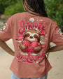 Snooze Dont Lose Sloth Cute Peaceful Sloth with Heart _26 Flowers Design AOP Shirts _12_ EirgX