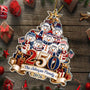 Snowman250YearsOfFreedomAmericaAnniversary PersonalizedCustomShapedAcrylicOrnament LV432 NAH6185 MK4