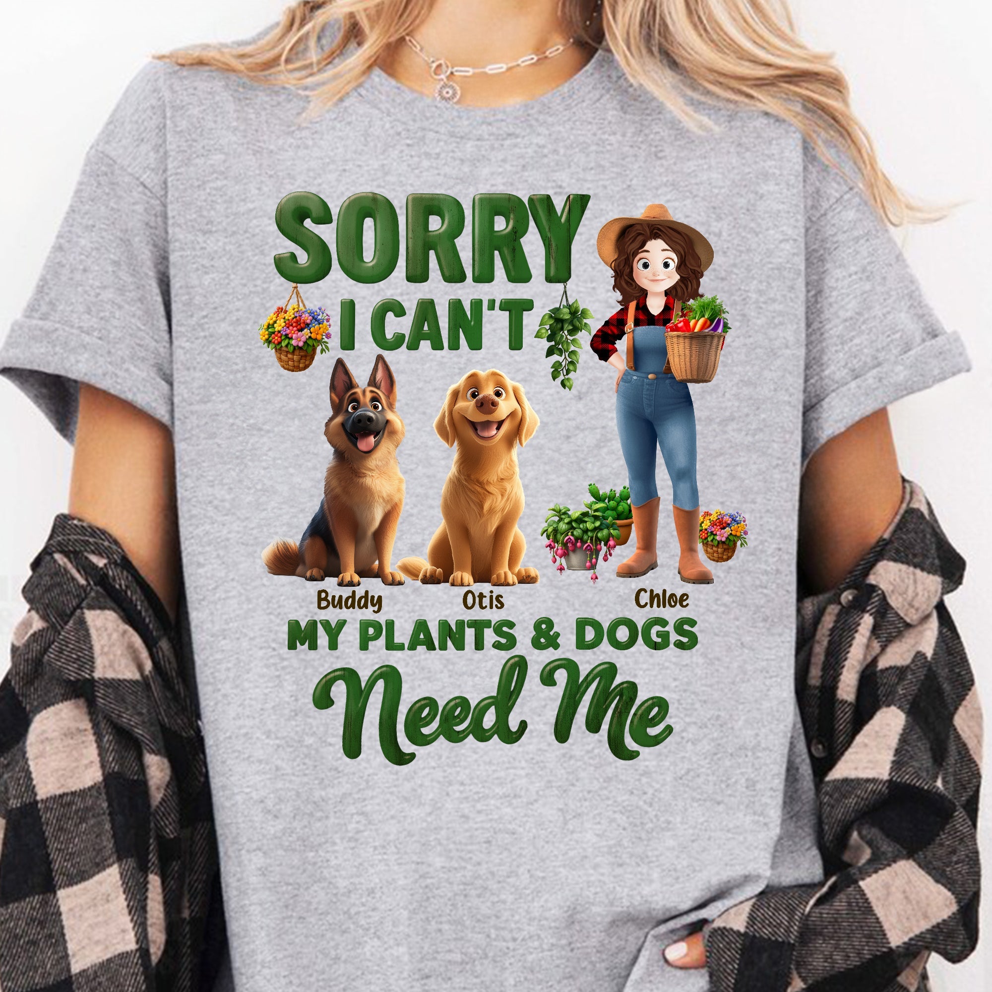 Sorry I Can_t My Plants And Dogs Need Me Gardener Funny Gift Personalized Shirt_2