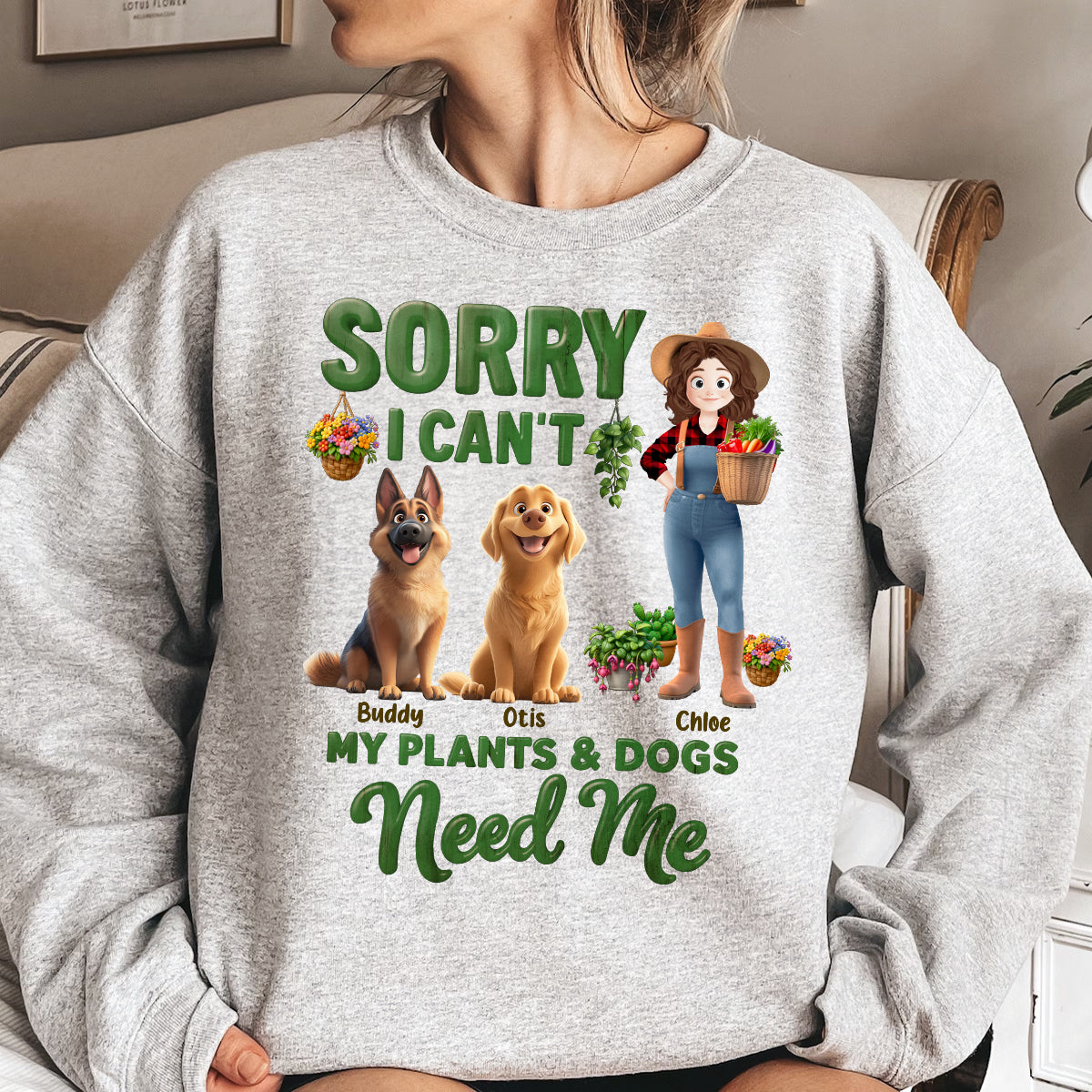 Sorry I Can_t My Plants And Dogs Need Me Gardener Funny Gift Personalized Shirt_4