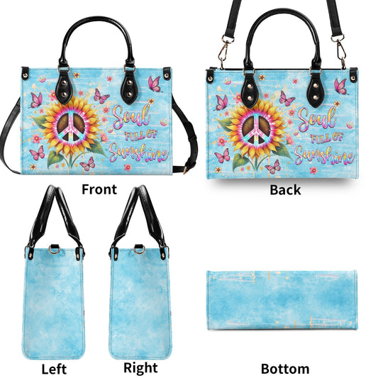 Soul Full of Sunshine Sunflower Peace Sign Boho Hippie Leather Bag Gift for Women _10_ njmhd