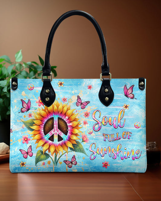 Soul Full of Sunshine Sunflower Peace Sign Boho Hippie Leather Bag Gift for Women _1_ I5UlX