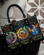 Soul of a Gypsy Heart of a Hippie Spirit of a Dragonfly Sun Moon Sunflower Leather Bag _5_ ynWLV