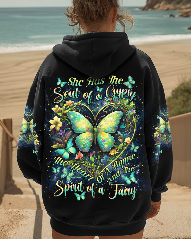 Soul of a Gypsy Heart of a Hippie Spirit of a Fairy - Colorful Butterfly - AOP Shirts