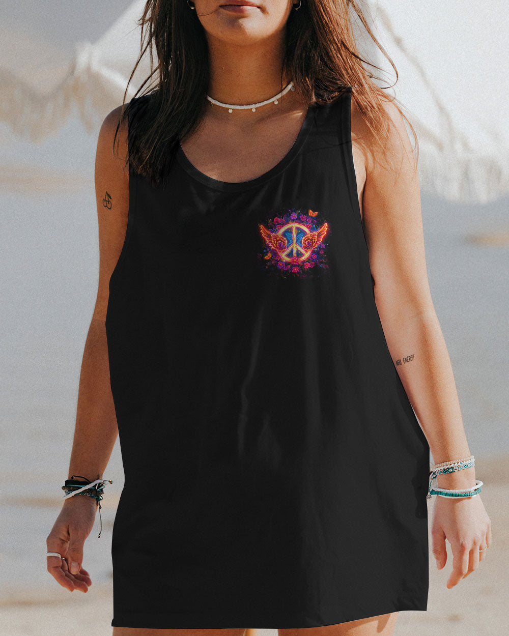 Soul of a Gypsy Heart of a Hippie Spirit of a Fairy Hippie Peace Sign and Floral AOP Shirts _10_ OZsyI