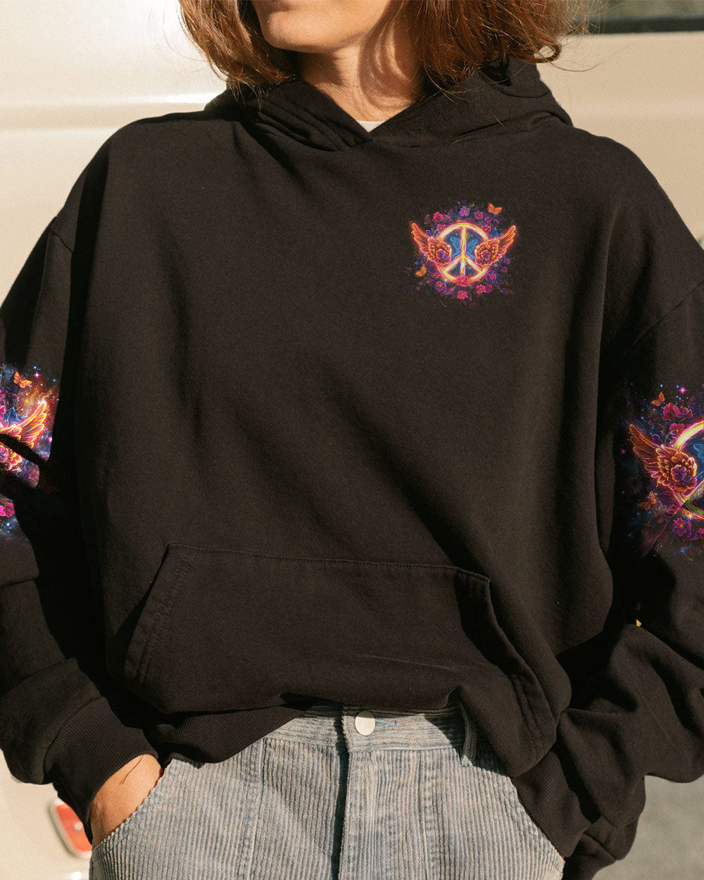 Soul of a Gypsy Heart of a Hippie Spirit of a Fairy Hippie Peace Sign and Floral AOP Shirts _5_ g83o7