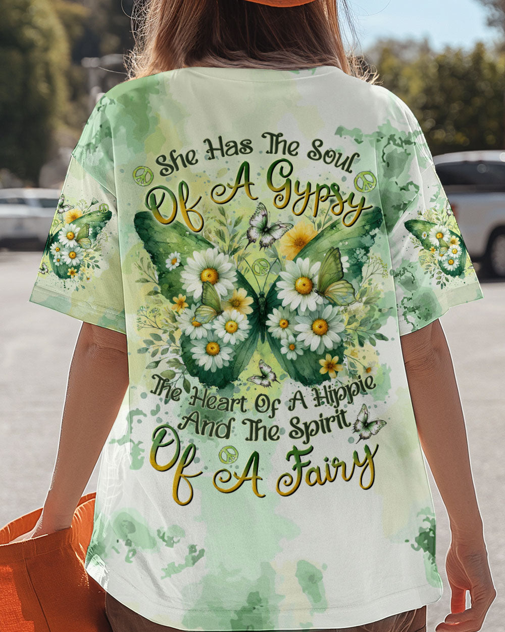 Soul of a Gypsy Heart of a Hippie the Spirit of a Fairy Green Tie Dye Butterfly Daisy AOP Shirts _1_ lrhBQ