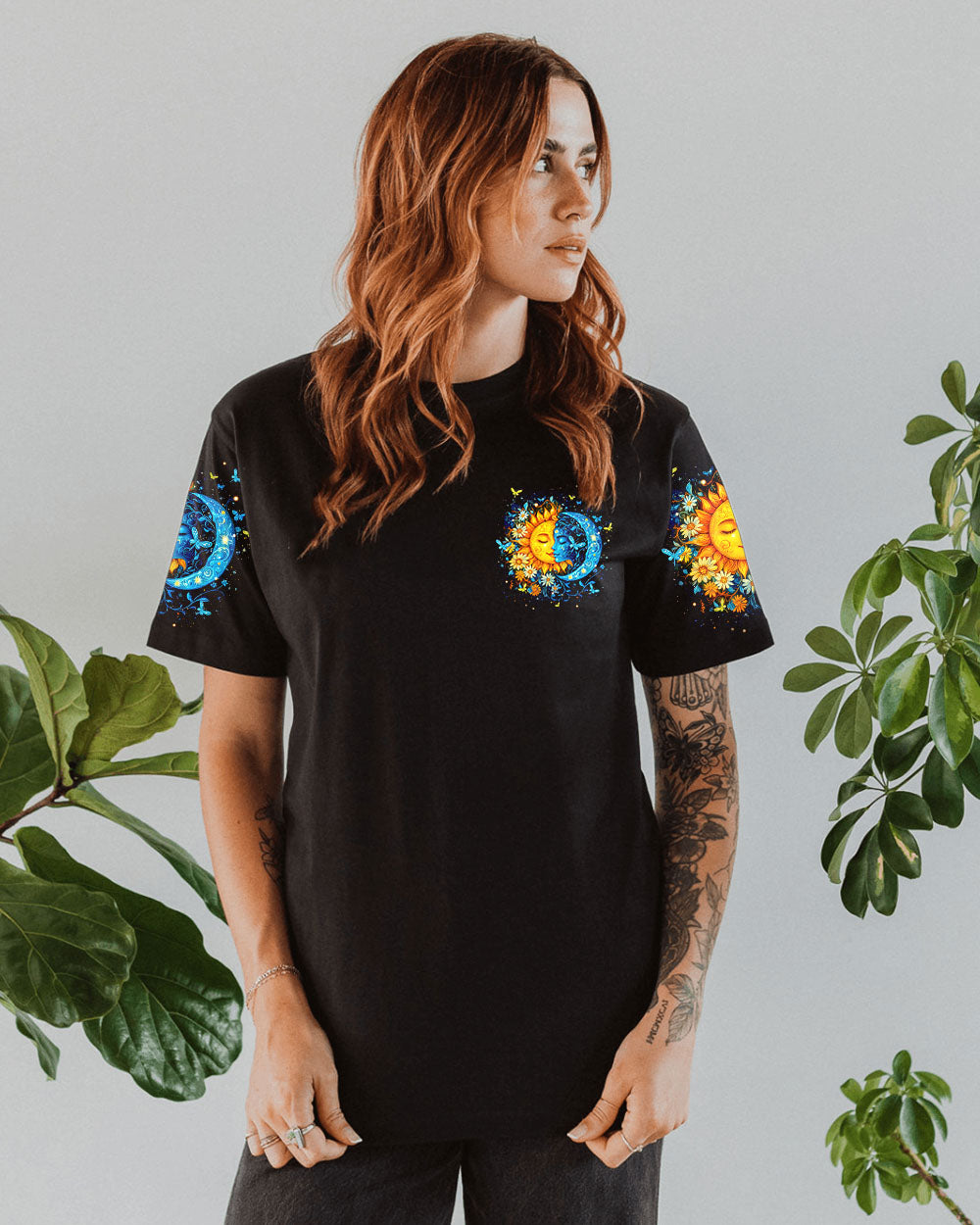 Soul of a Gypsy Hippie of a Heart Spirit of a Fairy Sun and Moon Floral AOP Shirts _13_ RDx9F