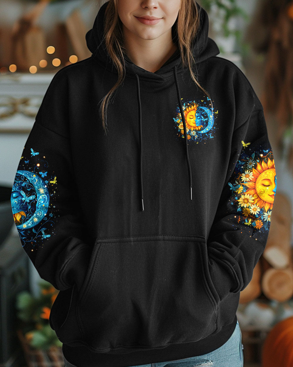 Soul of a Gypsy Hippie of a Heart Spirit of a Fairy Sun and Moon Floral AOP Shirts _4_ 53JHz