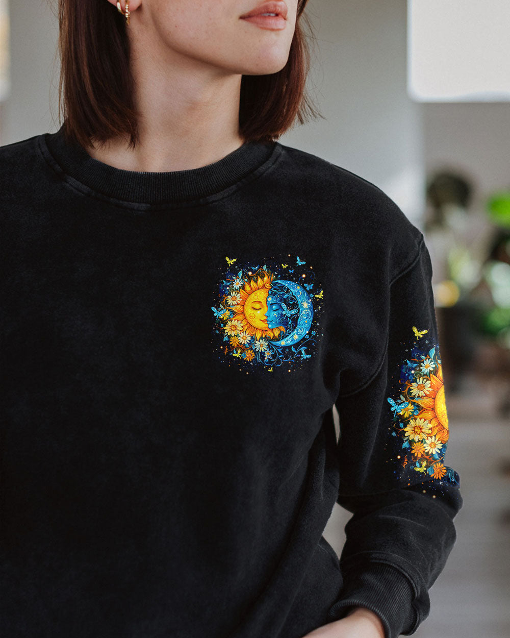 Soul of a Gypsy Hippie of a Heart Spirit of a Fairy Sun and Moon Floral AOP Shirts _6_ boY6o
