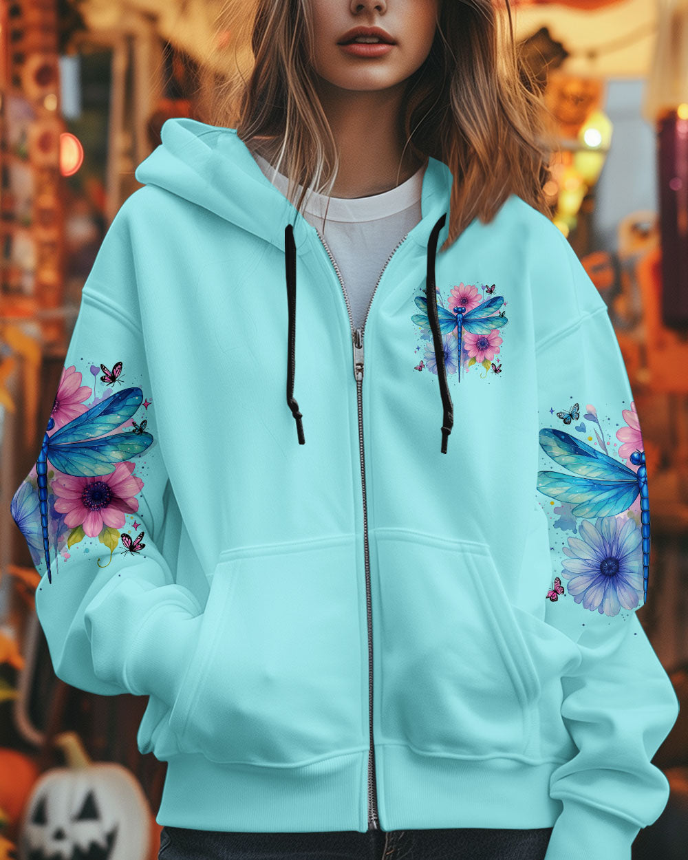 Spread Your Wings the Sky is Waiting Dragonfly Floral Nature Graphic AOP Shirts _10_ nhvZN