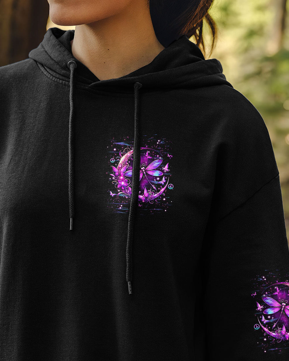 Stay Wild Moon Child Purple Dragonfly Butterfly Moon Galaxy AOP Shirts _13_ xC3cq