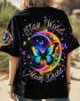 Stay Wild Moon Child Rainbow Butterfly and Moon Graphic Tee for Women AOP Shirts _3_ E2v3L