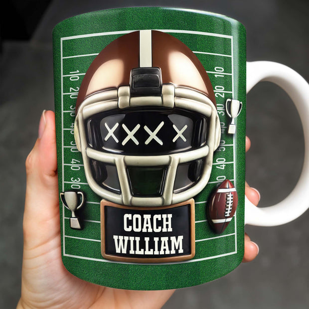 Best Coach  - Personalized Accent Mug - Gift For Football Fans