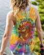 Take It Easy Sloth Peaceful Sloth with Tie Dye Flowers and Sunglasses Design AOP Shirts _11_ 4WHEt