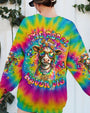 The Rebel in Me will Never Dia Colorful Tie Dye Cow with Peace Sign and Flowers Design AOP Shirts _7_ k0eDm