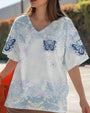 There Are So Many Beautiful Reasons to Be Happy Blue Butterfly Graphic AOP Shirts _12_ Mxozs