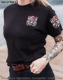Tired of Bullshit Skull Bitch in Me Came Out Sugar Skulls and Roses Graphic AOP Shirts _13_ w1o9M