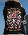 Tired of Bullshit Skull Bitch in Me Came Out Sugar Skulls and Roses Graphic AOP Shirts _5_ Ul970