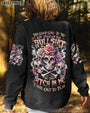 Tired of Bullshit Skull Bitch in Me Came Out Sugar Skulls and Roses Graphic AOP Shirts _7_ TpNAk
